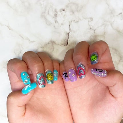 cst on LIPS 「#ギャル#ニコちゃん#むらさきネイル#あおネイル#夏ネイル#ネ..」(2枚目)