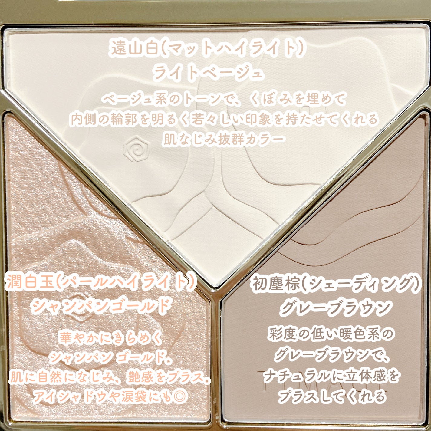 ハイライトシェーディングパレット/TIMAGE/パウダーハイライトを使ったクチコミ(5枚目)