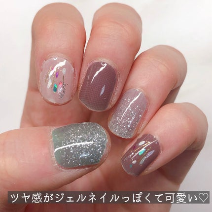 貼るジェルネイル/セリア/ネイルシールを使ったクチコミ(7枚目)