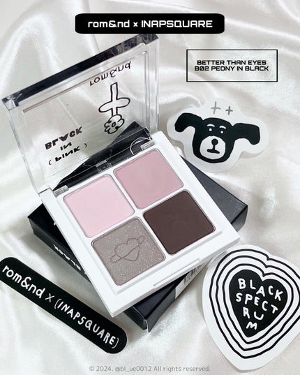 ベターザンアイズ B02 ピオニーインブラック(INAPSQUAREコラボ)/rom&nd/アイシャドウパレットを使ったクチコミ(3枚目)
