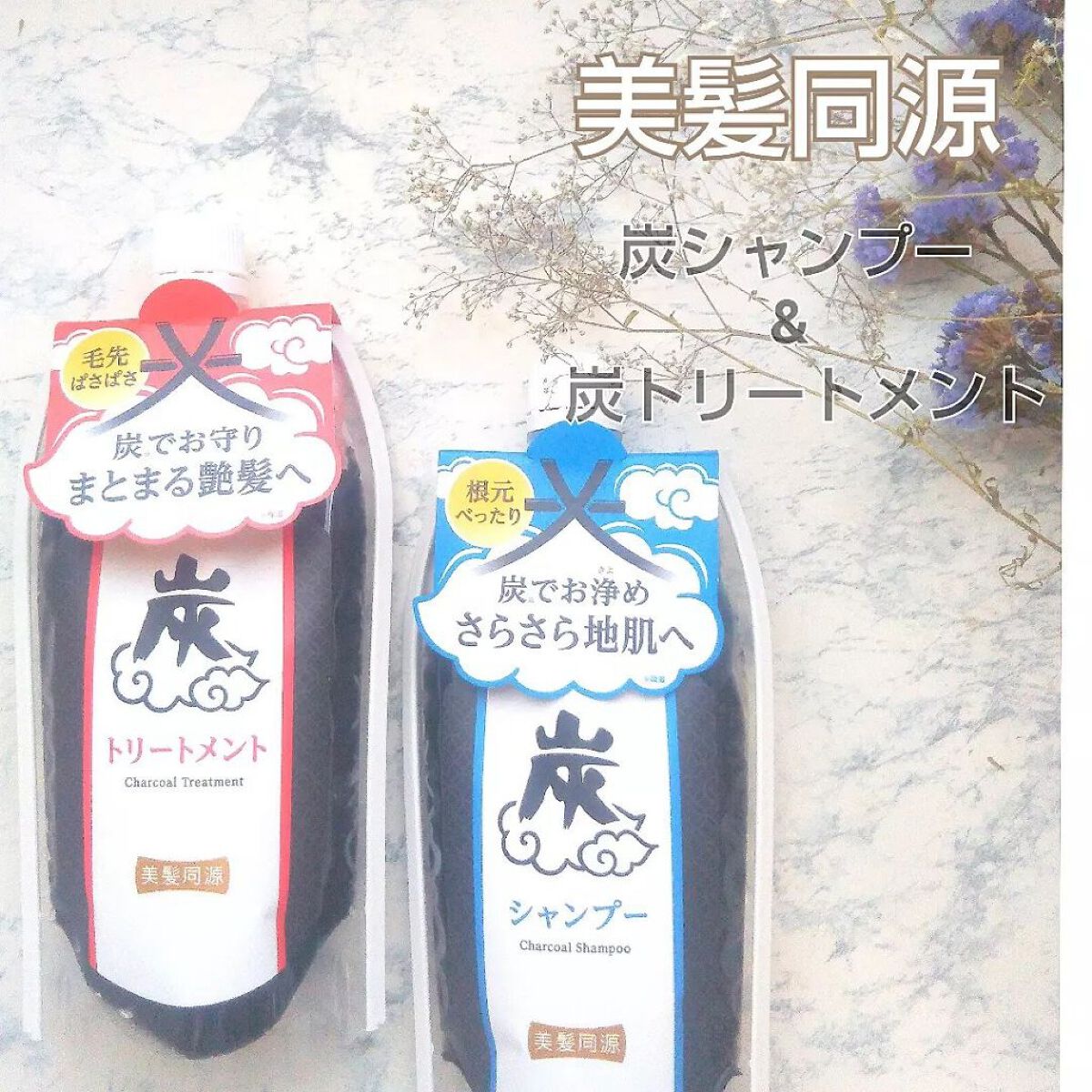 炭シャンプー／トリートメント/美髪同源 /市販シャンプーを使ったクチコミ（1枚目）