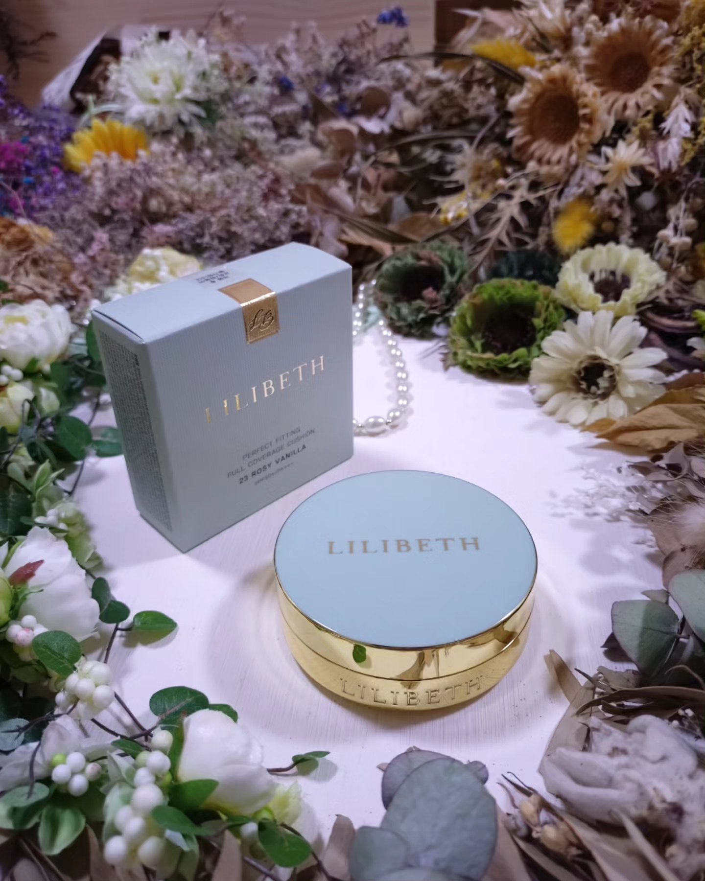 パーフェクティングフィッティング フルカバレッジクッション 23号 ロージーバニラ /LILIBETH/クッションファンデーションを使ったクチコミ（1枚目）