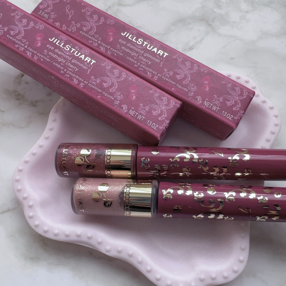 ジルスチュアート　アイダイヤモンド グリマー 07 merry cherry ＜ミッドナイトチェリー＞（限定色）/JILL STUART/グリッターを使ったクチコミ（2枚目）