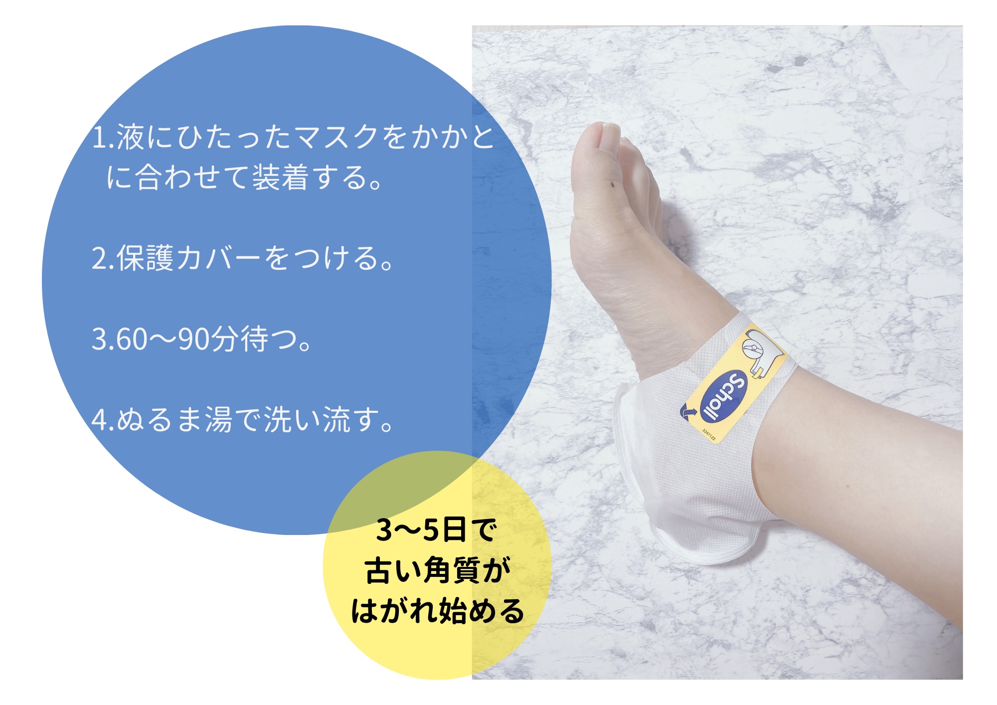 かかとピーリングマスク/ドクター・ショール/レッグ・フットケアを使ったクチコミ（2枚目）