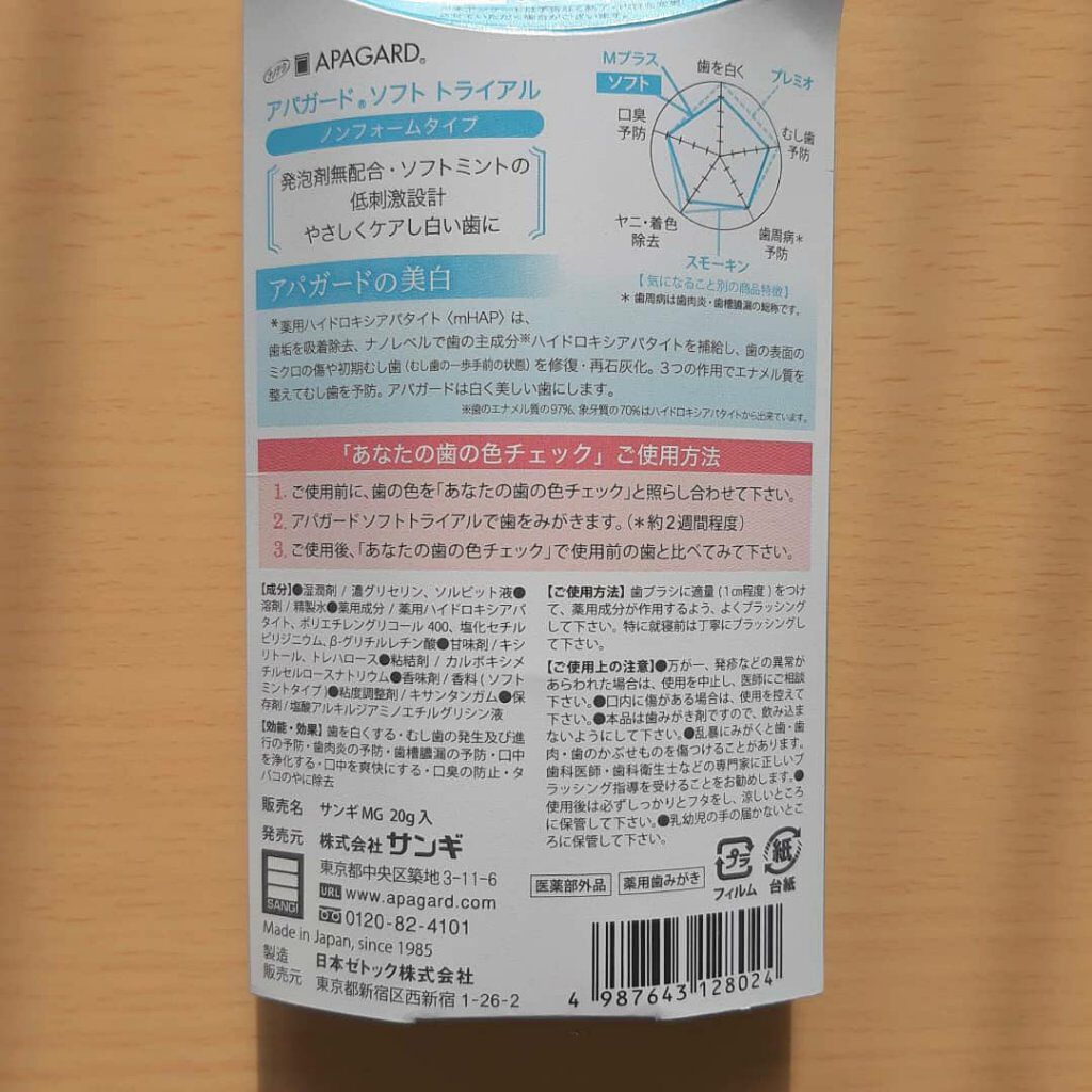 アパガードソフト/アパガード/歯磨き粉を使ったクチコミ(2枚目)
