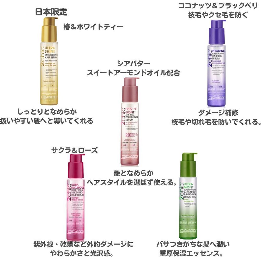 2chic ラグジュリアスシルキーヘアセラム/giovanni/ヘアオイルを使ったクチコミ（2枚目）