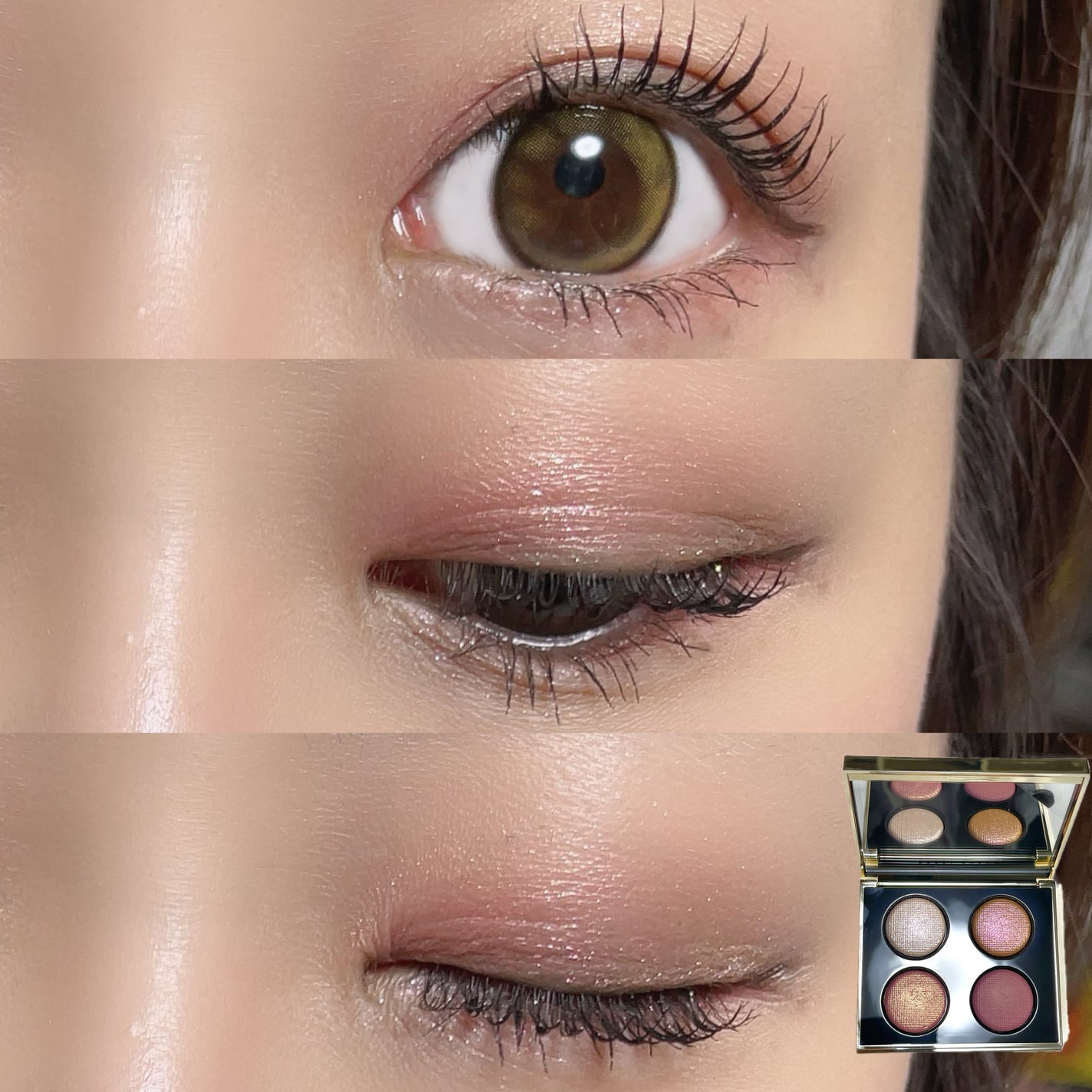 リュクス アイシャドウ クォード グロウ ウィズ ラブ コレクション/BOBBI BROWN/アイシャドウパレットを使ったクチコミ(2枚目)