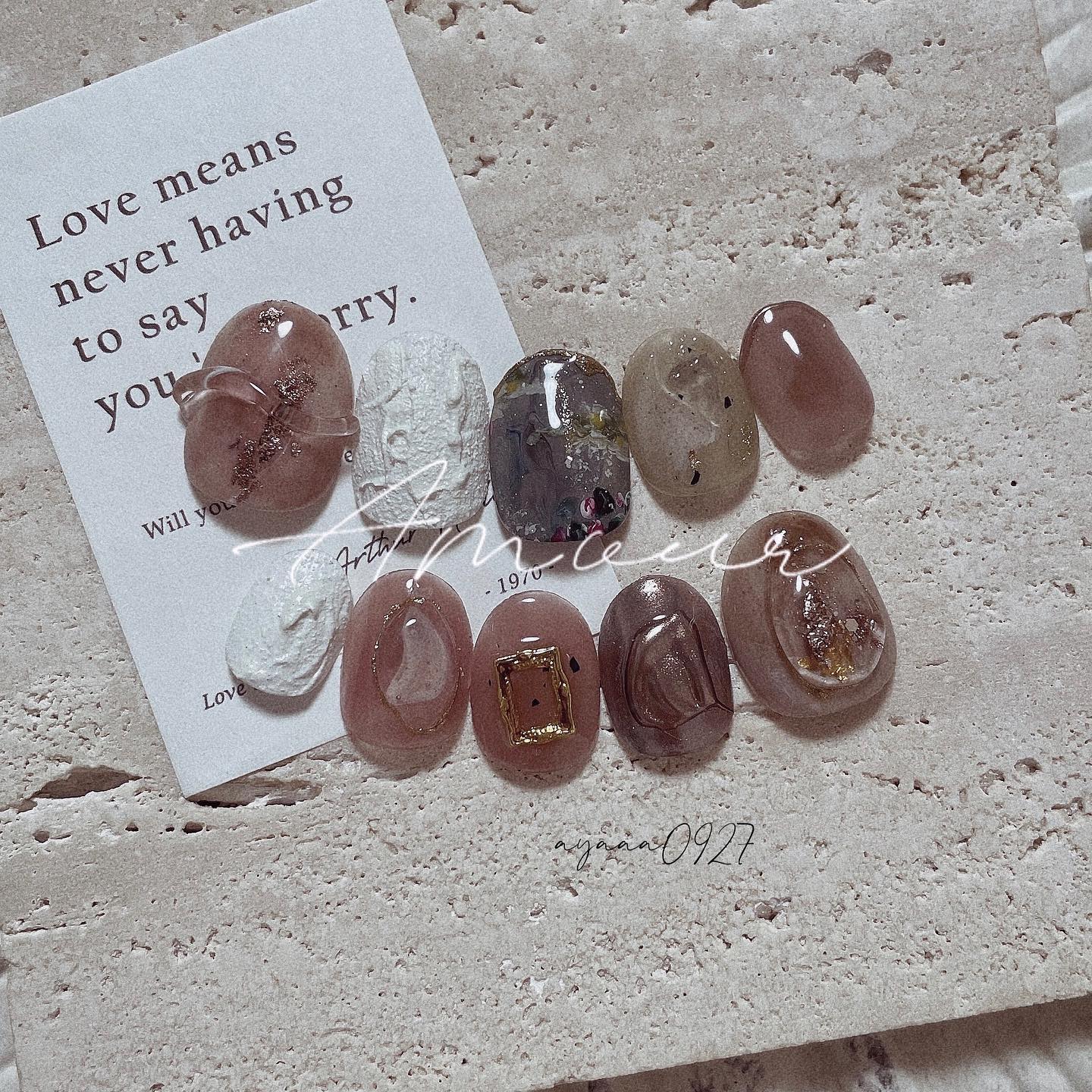 #絵画ネイル,#ぷくぷくネイルのネイルデザイン