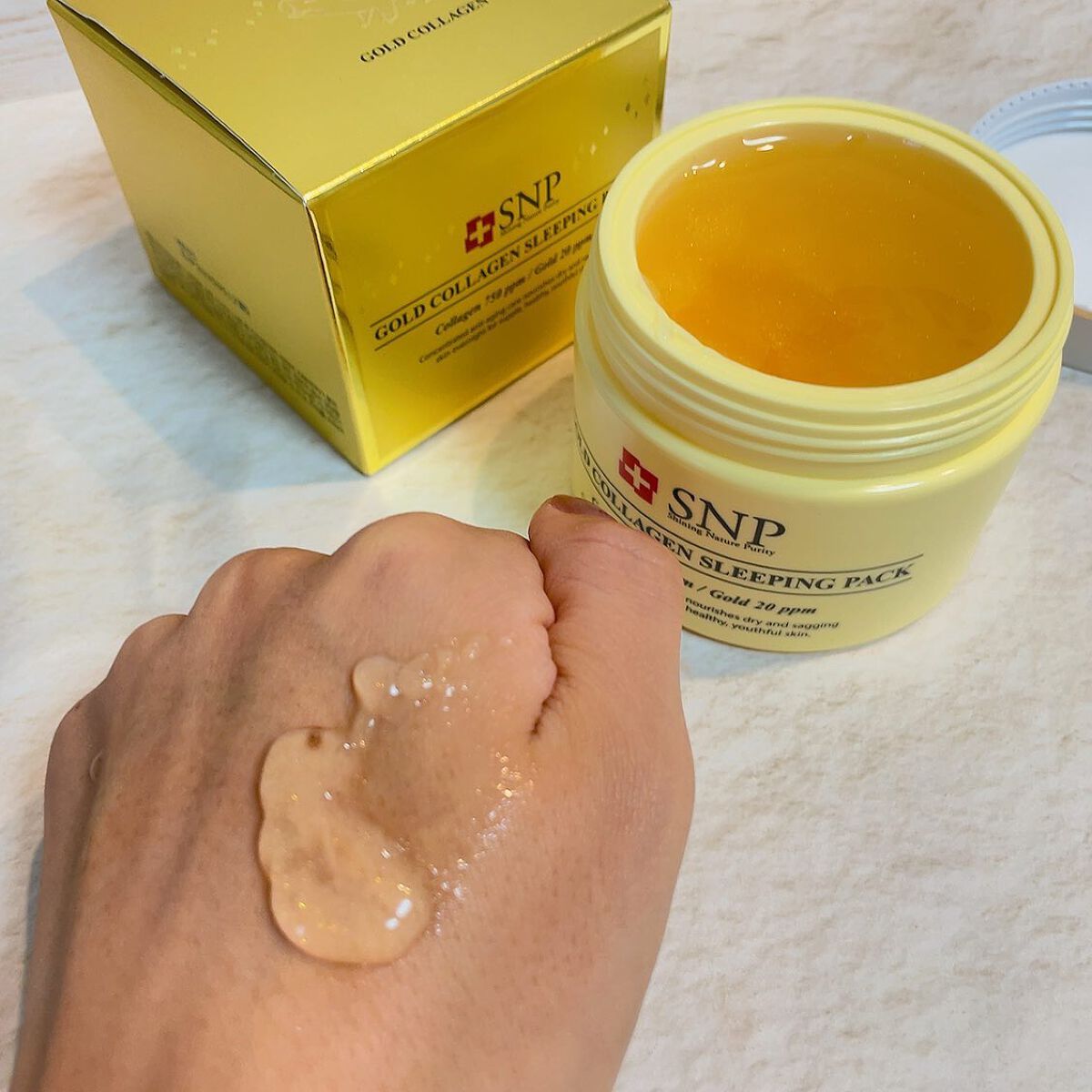 SNP ゴールド コラーゲン スリーピング パック/SNP/シートマスク・パックを使ったクチコミ(4枚目)