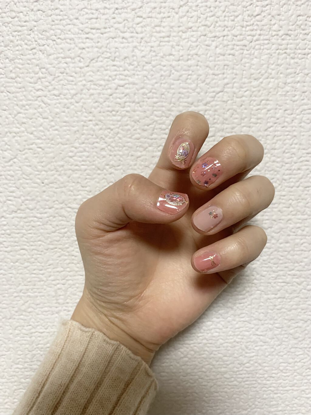 貼るジェルネイル/セリア/ネイルシールを使ったクチコミ（2枚目）