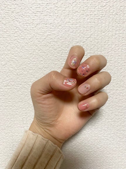 貼るジェルネイル/セリア/ネイルシールを使ったクチコミ(2枚目)