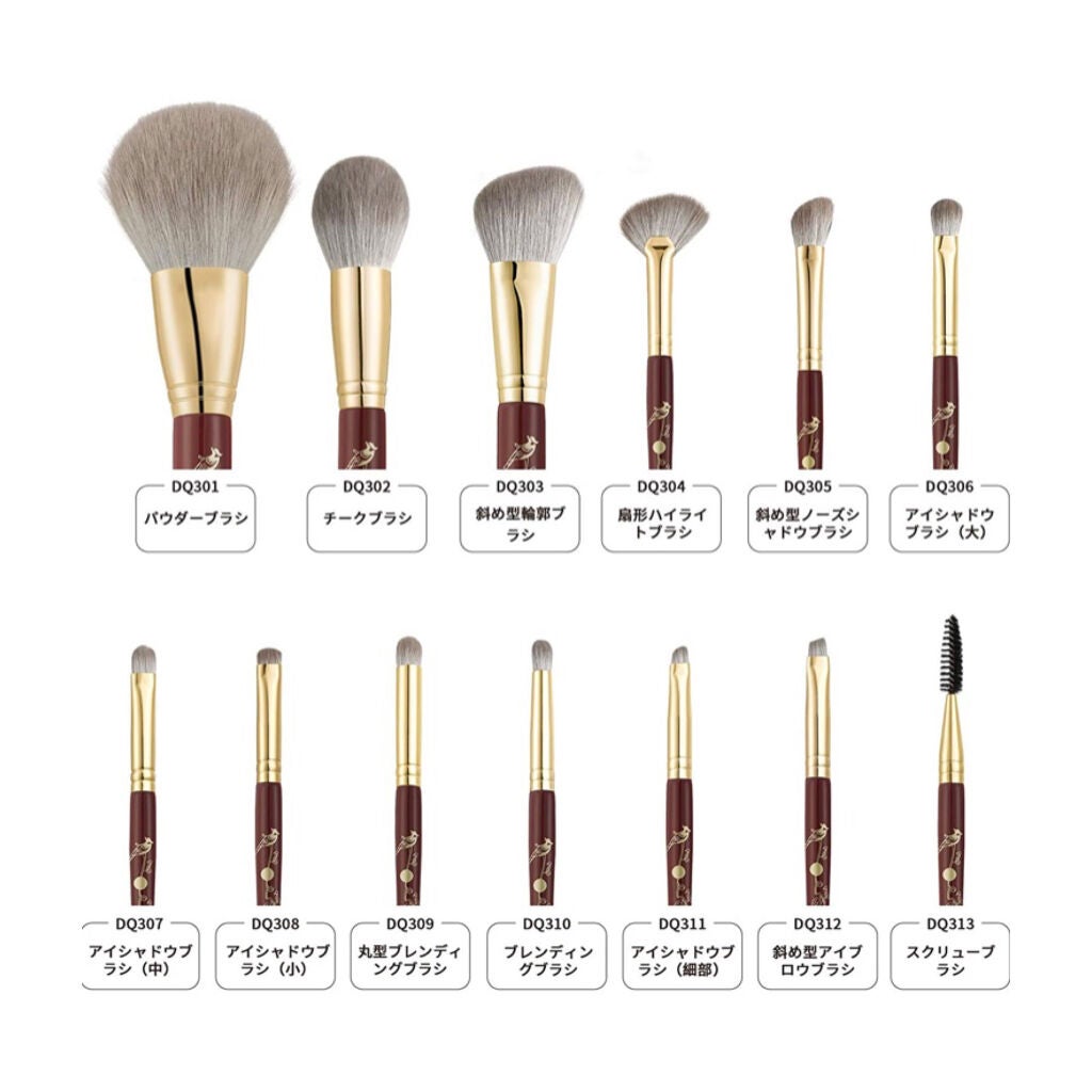 ROWNYEON 緑姫シリーズ メイクブラシ13本セット 化粧ポーチ付き/Rownyeon/メイクブラシを使ったクチコミ(3枚目)