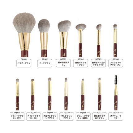 ROWNYEON 緑姫シリーズ メイクブラシ13本セット 化粧ポーチ付き/Rownyeon/メイクブラシを使ったクチコミ(3枚目)