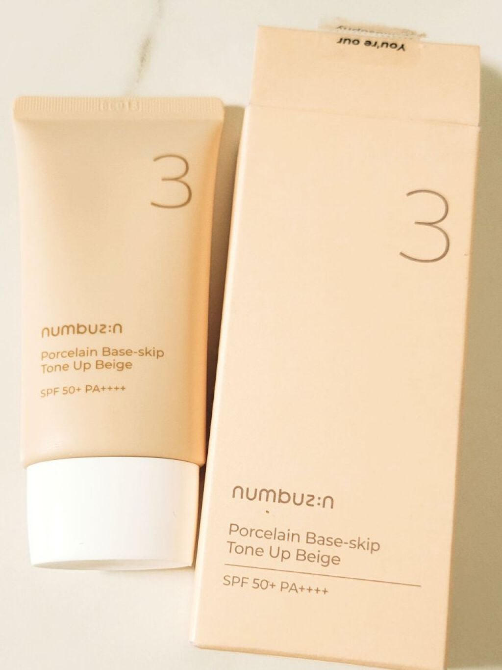 3番 ノーファンデ陶器肌トーンアップクリーム/numbuzin/化粧下地を使ったクチコミ(1枚目)