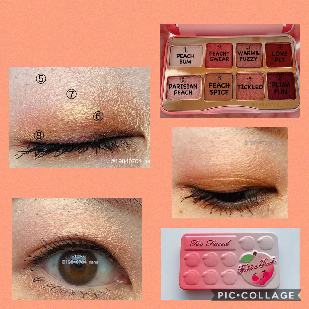 ティックルドピーチ ミニ アイシャドウ パレット/Too Faced/アイシャドウパレットを使ったクチコミ（3枚目）