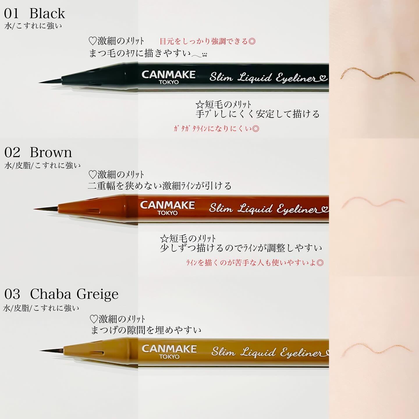 スリムリキッドアイライナー/キャンメイク/リキッドアイライナーを使ったクチコミ（2枚目）