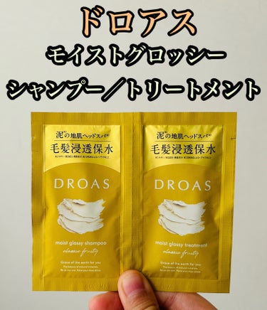 DROAS モイストグロッシーシャンプー/トリートメントのクチコミ「DROAS　モイストグロッシーシャンプー/トリートメント。


泥の地肌ヘッドスパでみずみずし.....」（1枚目）