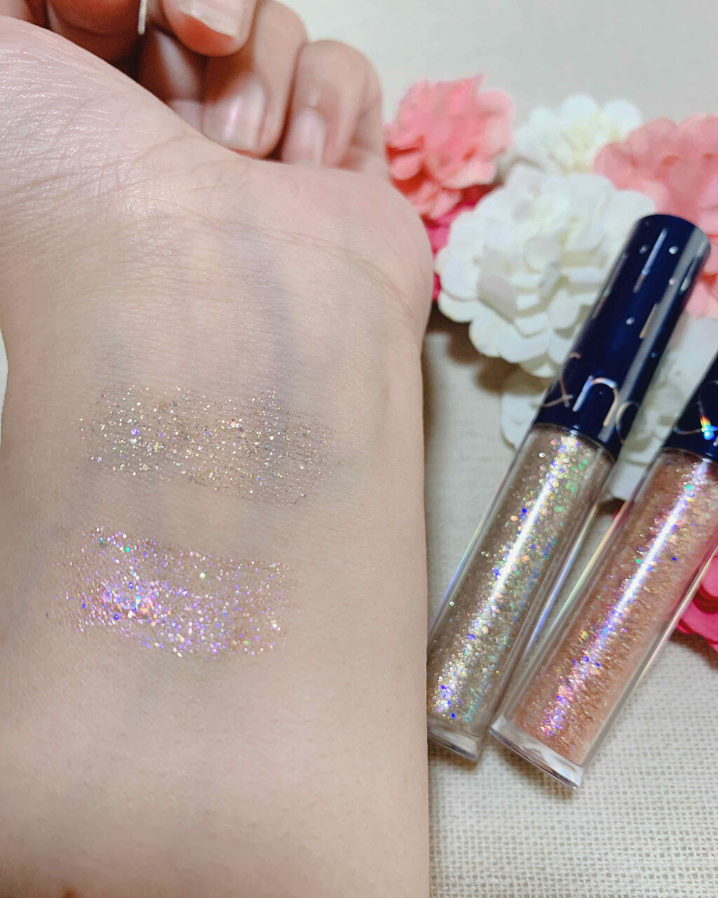 リキッド グリッター シャドウ/rom&nd/グリッターを使ったクチコミ（3枚目）