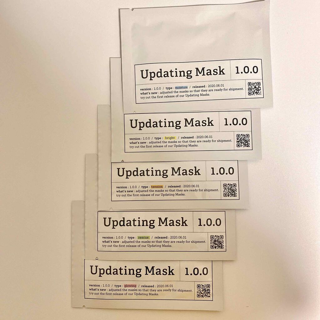 Updating Mask 1.0.0 5タイプセット 1セット5枚入り/meol/シートマスク・パックを使ったクチコミ(1枚目)
