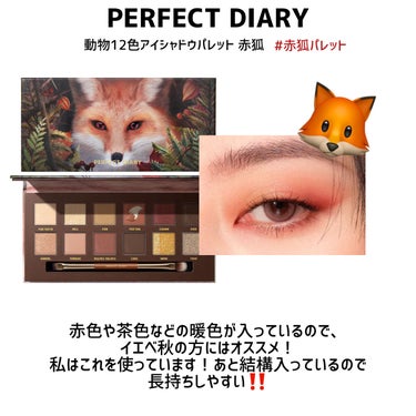 エクスプローラ12色 動物アイシャドウパレット RED PANDA/パーフェクトダイアリー/パウダーアイシャドウを使ったクチコミ（2枚目）