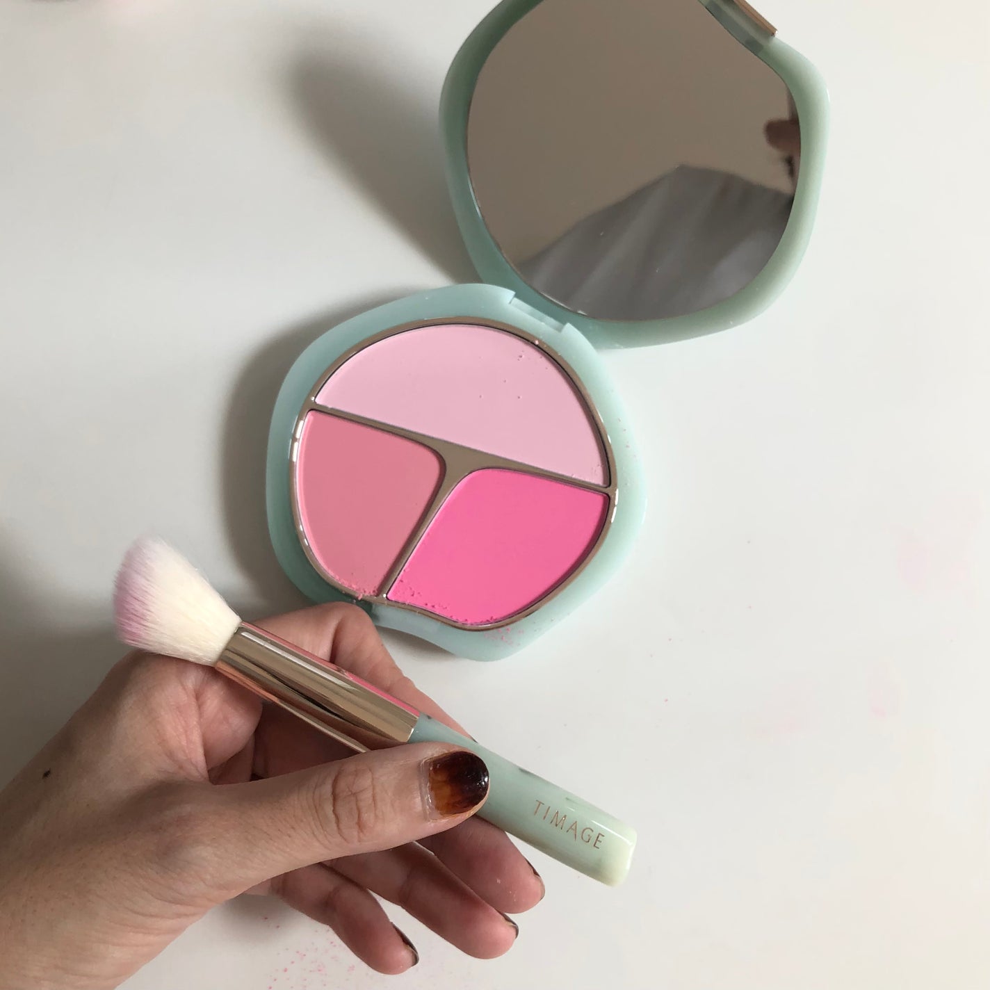 TIMAGE 3色チークパレット/TIMAGE/パウダーチークを使ったクチコミ(5枚目)