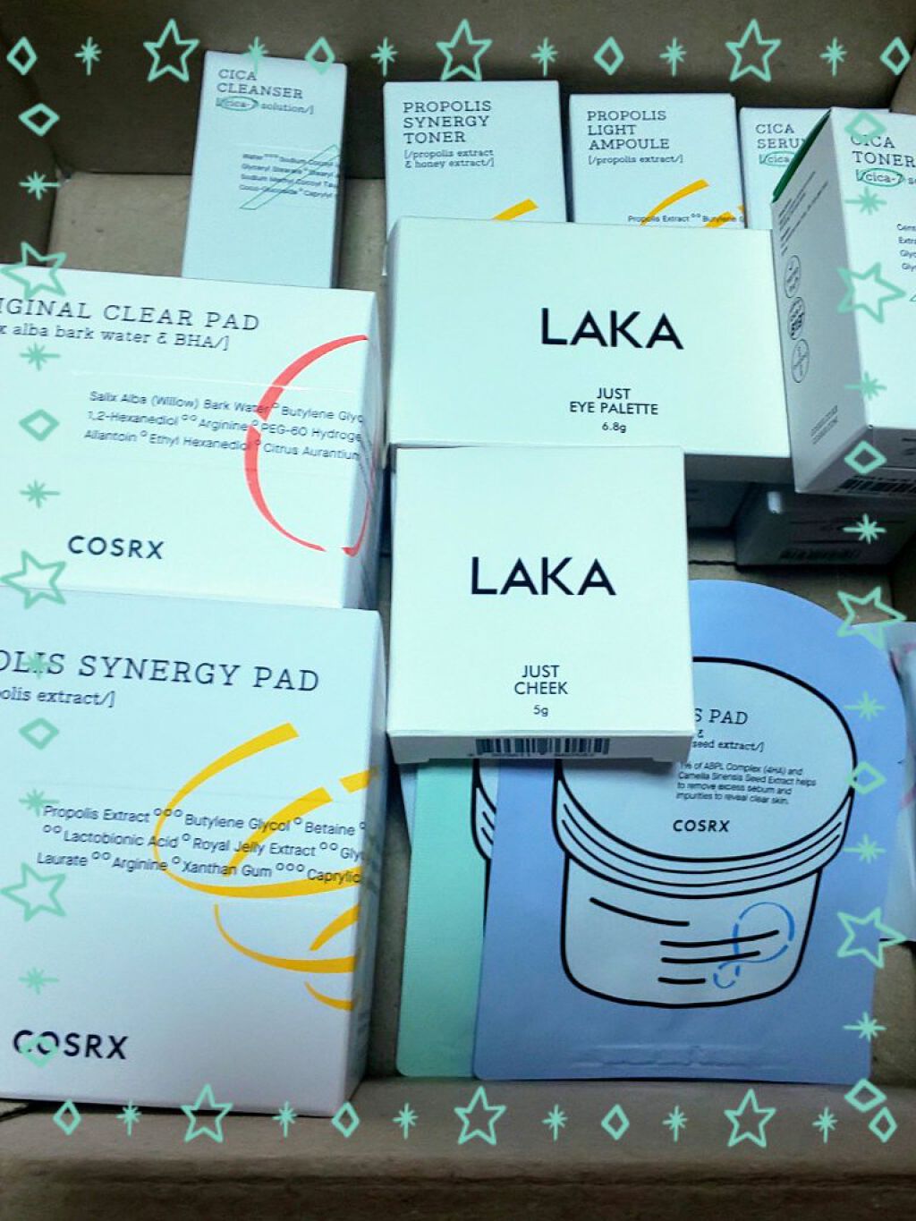 
YouTuberのヒョクくんCOSRXコラボボックス
うさくまちゃんおすすめ情報LAKA
どちらもお得に買えて嬉しい(❁´ᗜ`❁)

LAKA  ジャストアイシャドウパレット  FRESH
            ジャストチーク  MAR