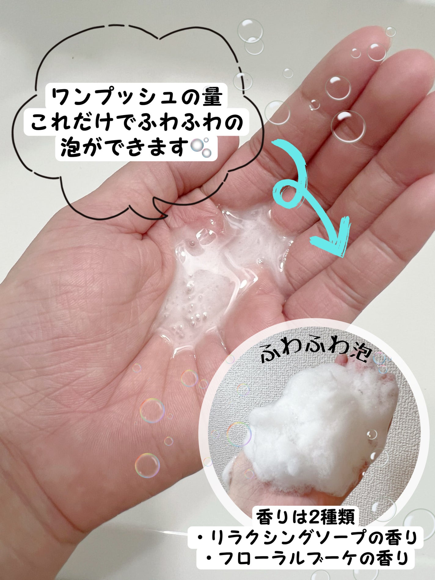 クリームケア ボディウォッシュ W保水美肌 リラクシングソープの香り/ニベア/ボディソープを使ったクチコミ(2枚目)