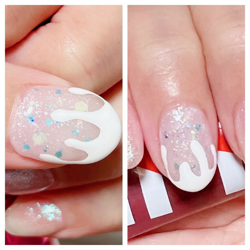 かぶららら on LIPS 「ネイルを変えました。新年ネイルのテーマは「冬」です☃️雪っぽく..」(4枚目)