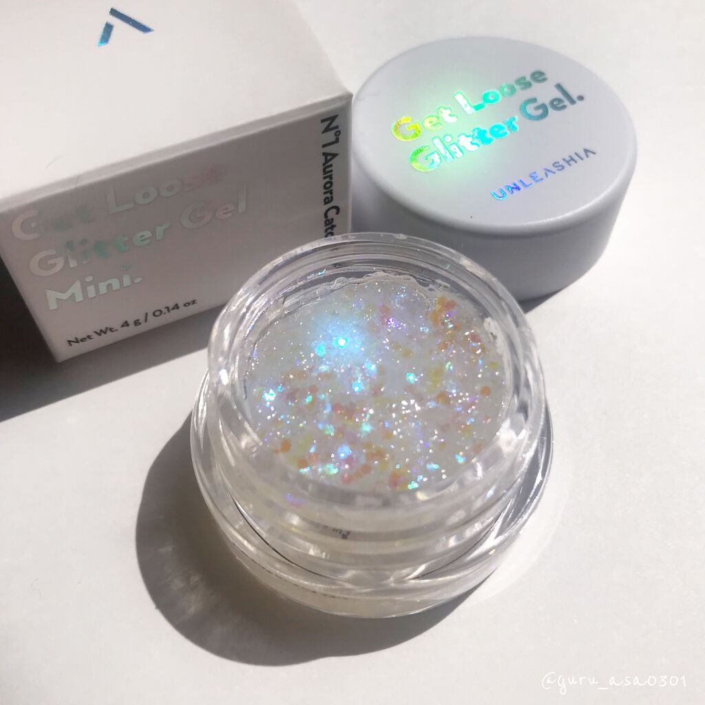 ゲットルーズグリッタージェル N°1オーロラキャッチャー/unleashia/グリッターを使ったクチコミ（1枚目）