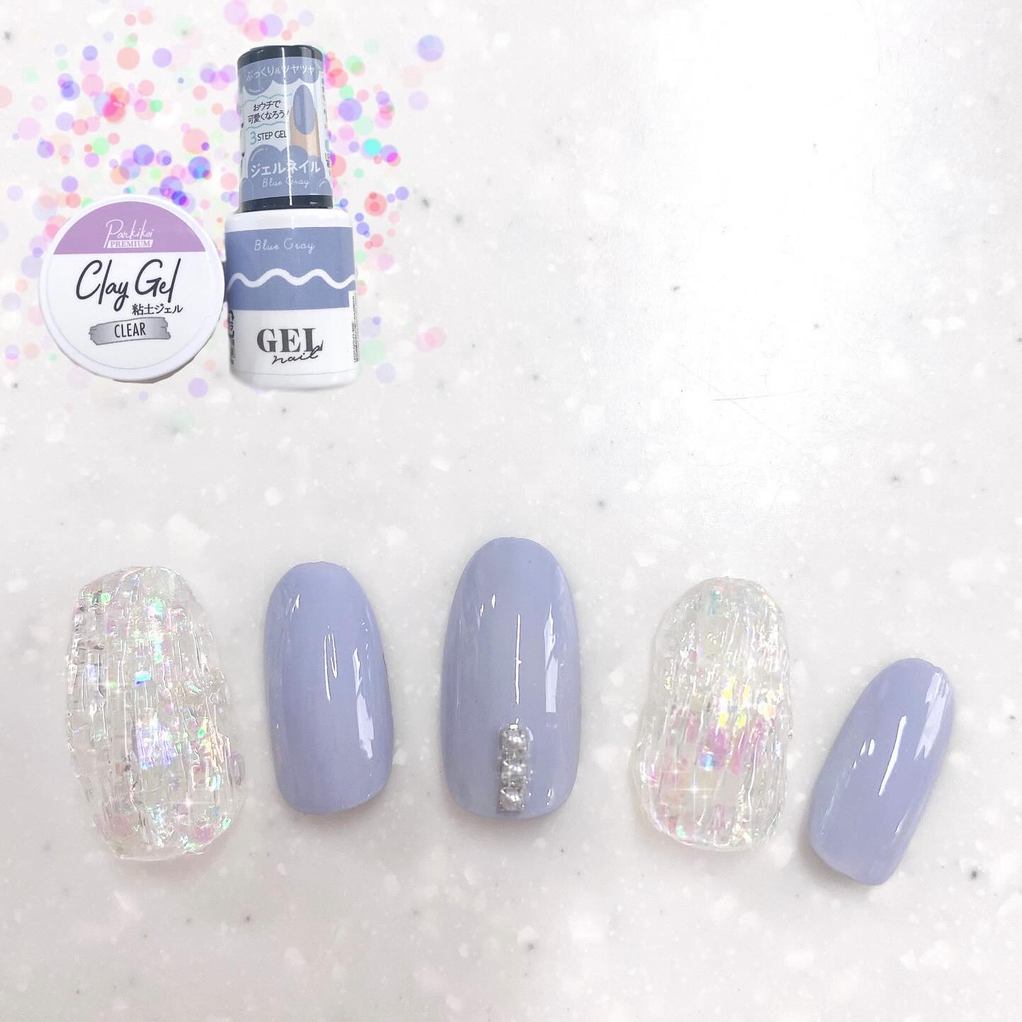 BRG ジェルネイル 31 ブルーグレー/DAISO/ジェルネイルを使ったクチコミ（1枚目）