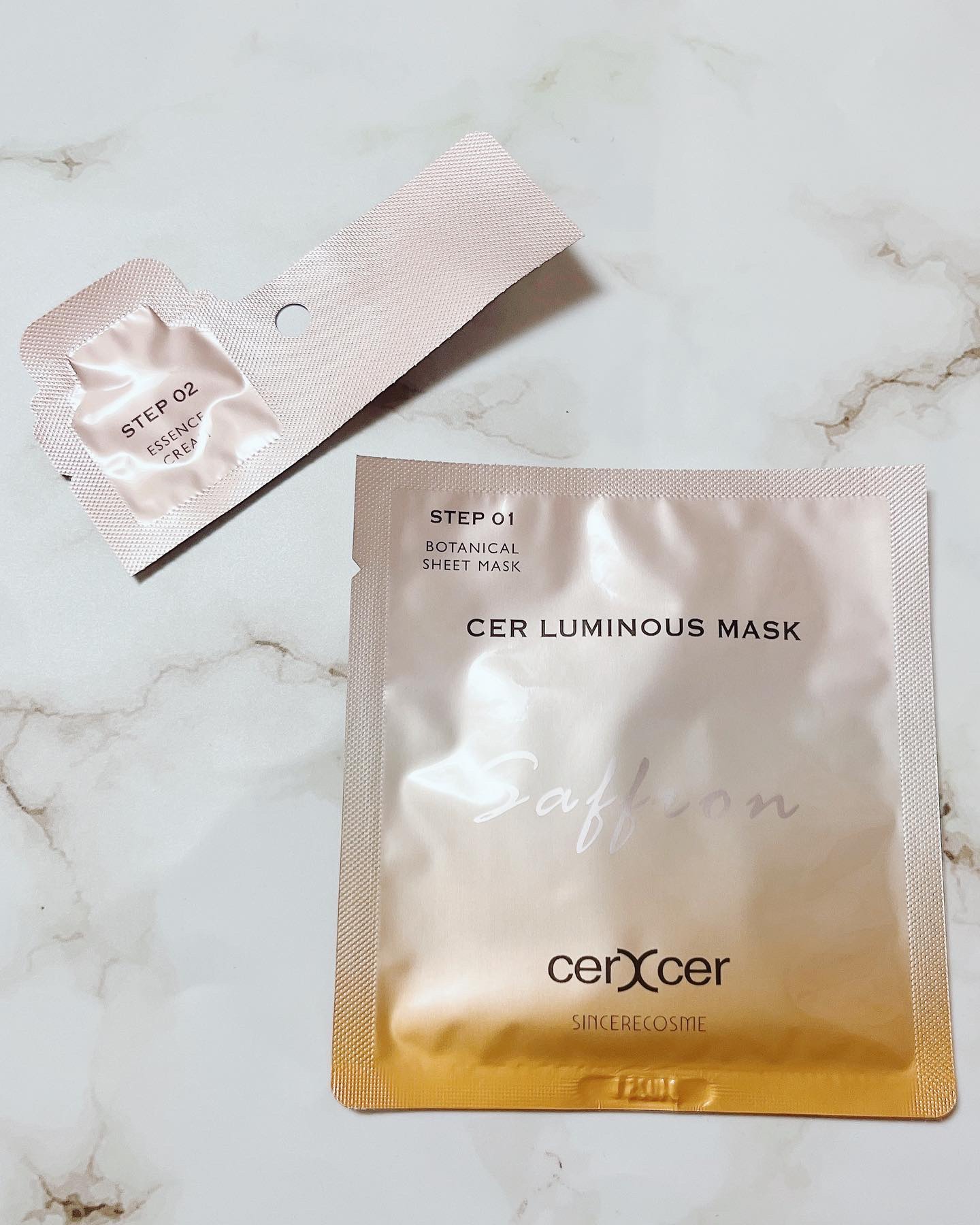 ルミナスマスク   (ケアクリーム付き)  5枚入（箱あり）/cerXcer/シートマスク・パックを使ったクチコミ（2枚目）