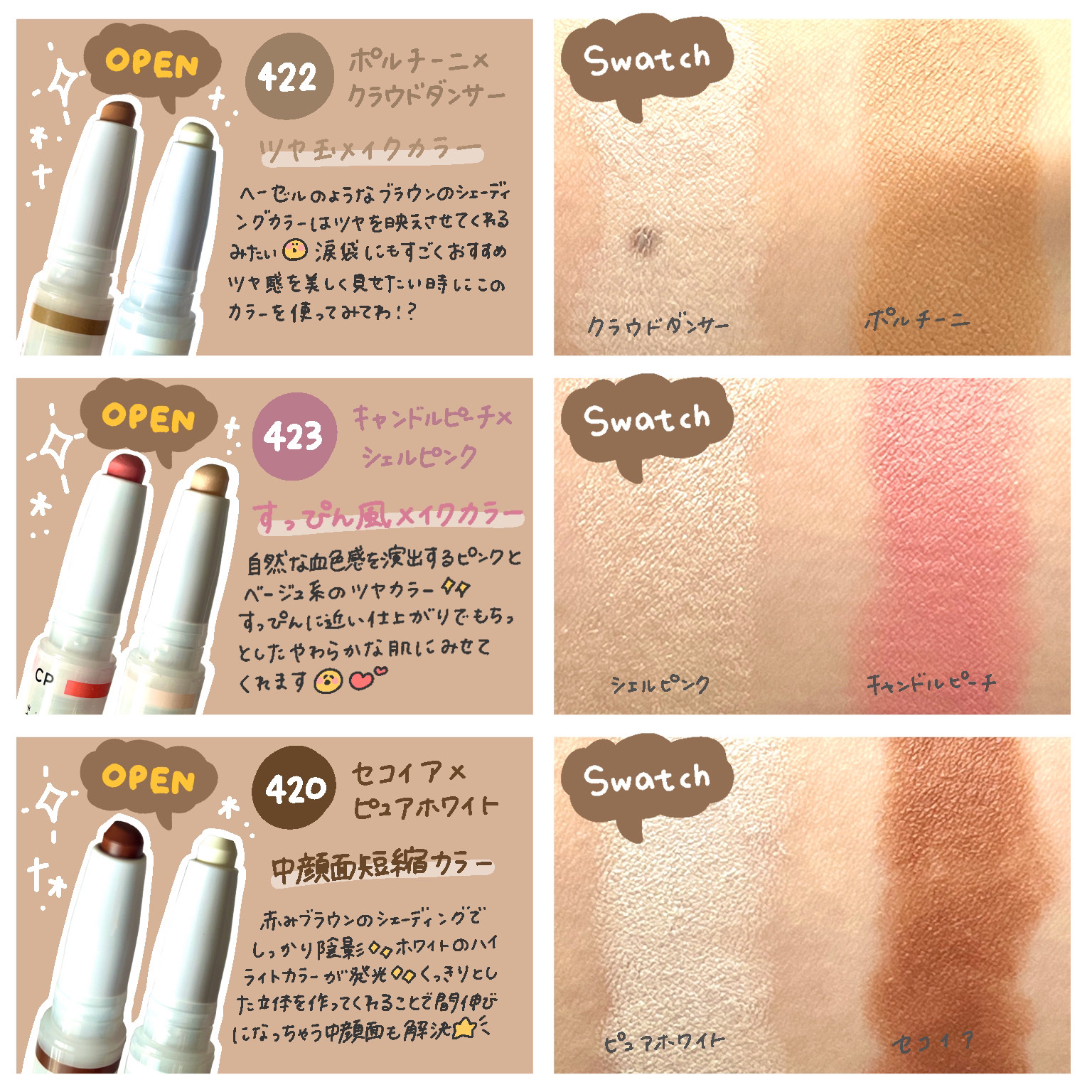 ダブルマルチクレヨン 422 ポルチーニ×クラウドダンサー/チャコット・コスメティクス/シェーディングを使ったクチコミ（2枚目）