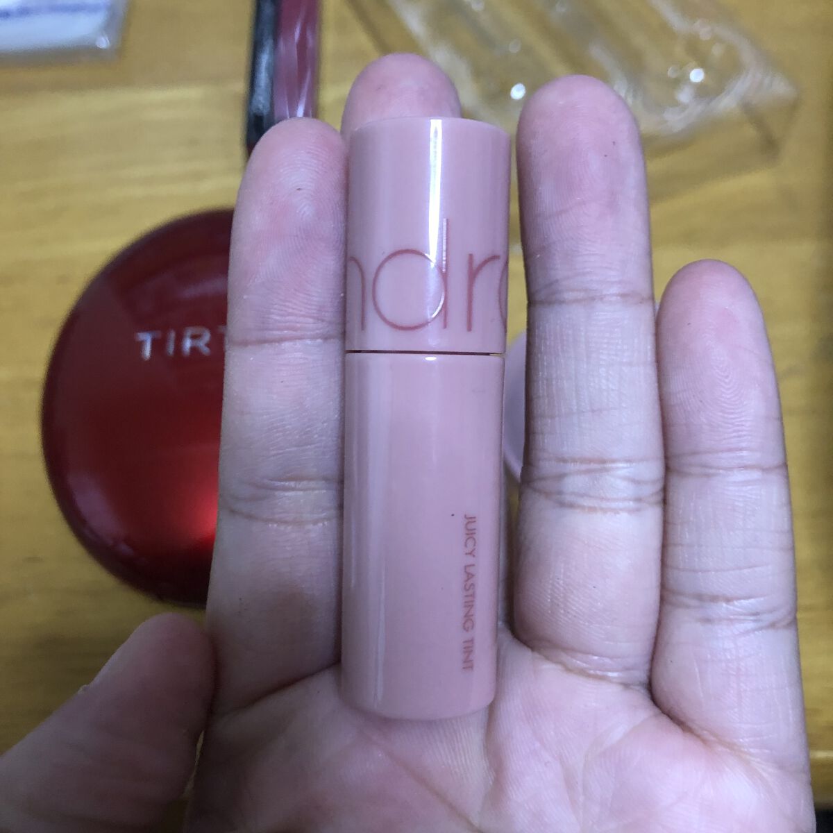 ジューシーラスティングティント ウィズミニセット/rom&nd/リップティントを使ったクチコミ（3枚目）