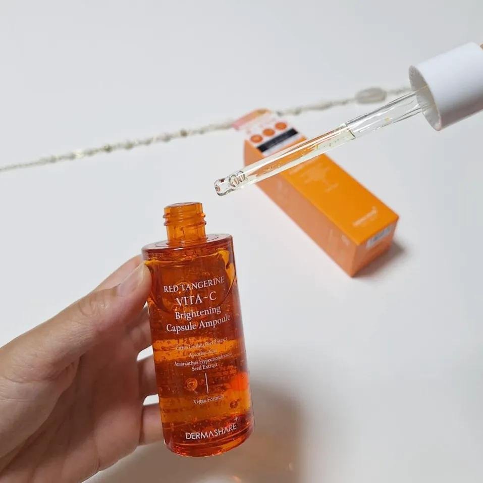 レッドタンジェリンVITA-Cカプセルセラム/DERMASHARE/美容液を使ったクチコミ（3枚目）