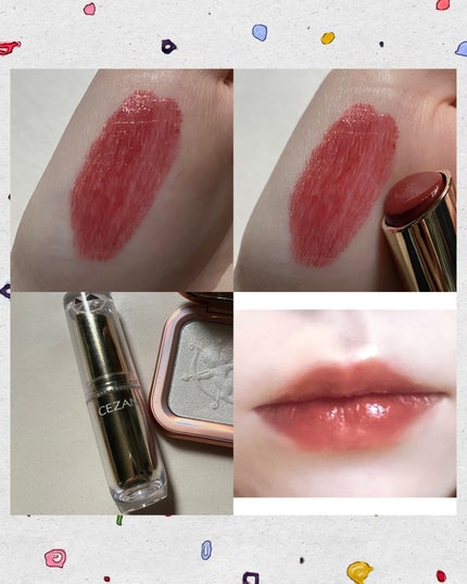 ラスティンググロスリップ/CEZANNE/口紅を使ったクチコミ(2枚目)