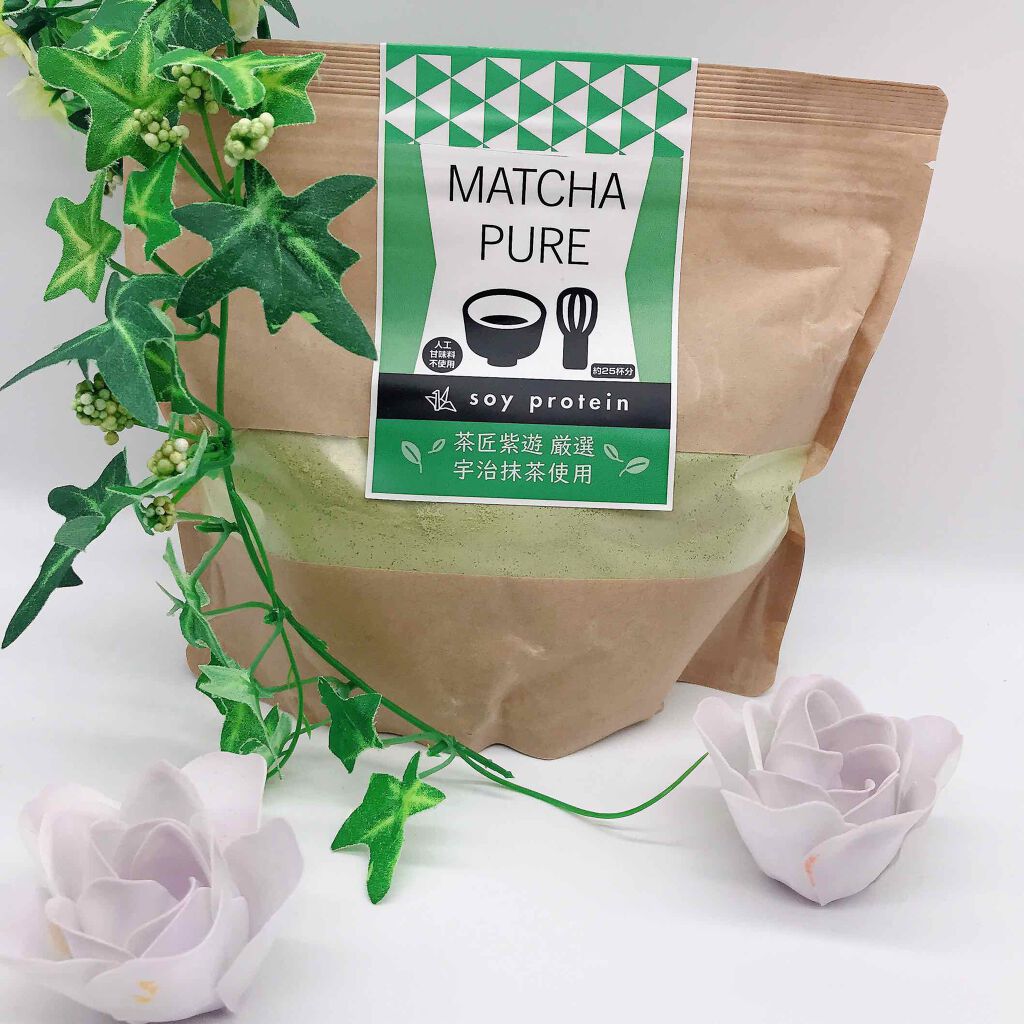 MATCHA PURE（プロテインパウダー）/ピュアパートナー/ソイプロテインを使ったクチコミ（1枚目）