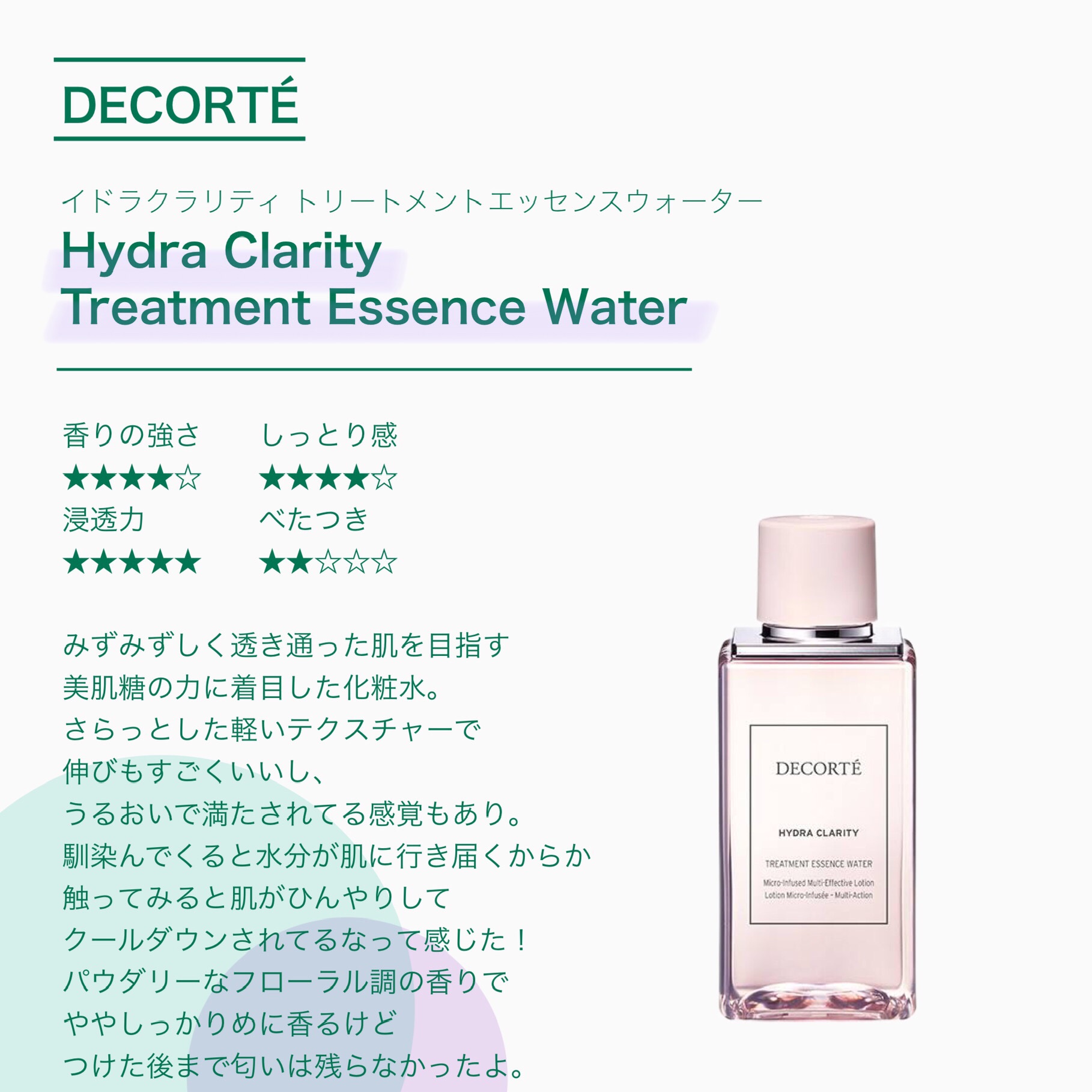イドラクラリティ　薬用 トリートメント エッセンス ウォーター/DECORTÉ/化粧水を使ったクチコミ（2枚目）