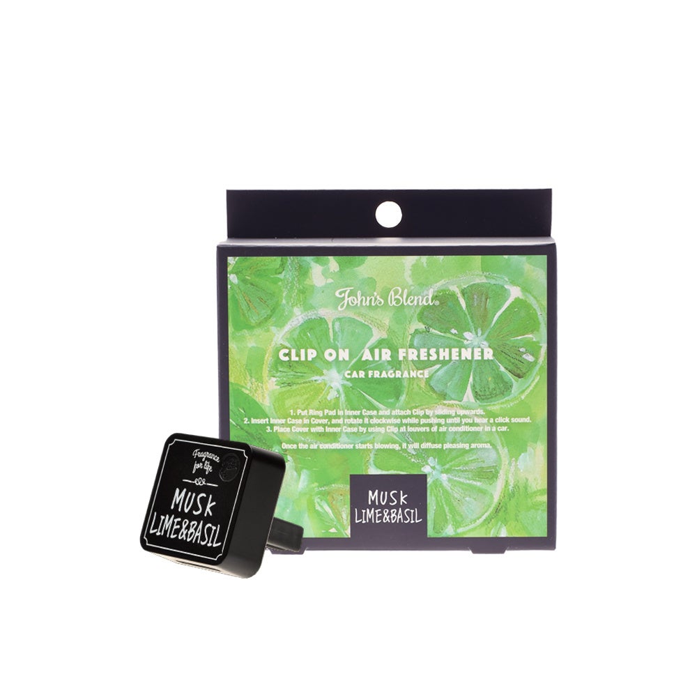 John's Blend クリップオンエアーフレッシュナー ムスクライム&バジル