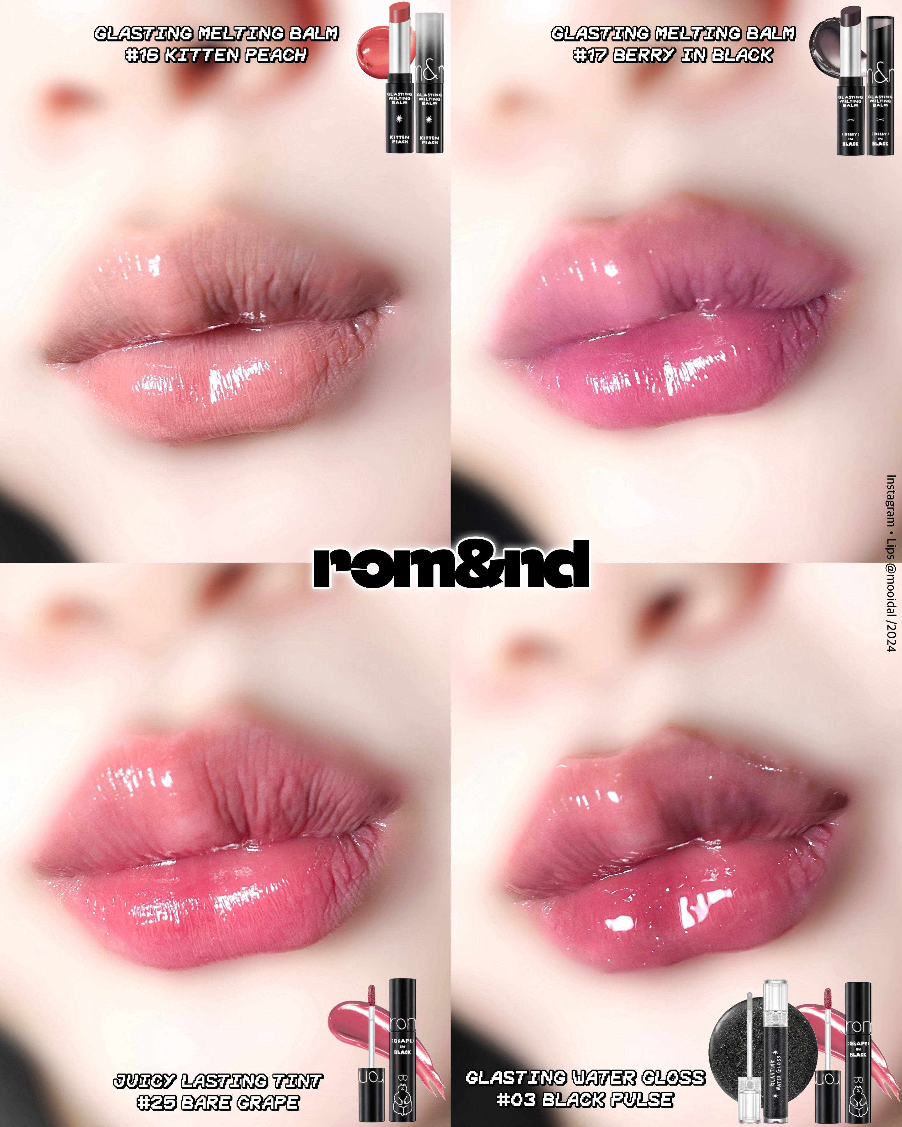 ジューシーラスティングティント 25 ベアグレープ（INAPSQUAREコラボ）/rom&nd/リップティントを使ったクチコミ（1枚目）