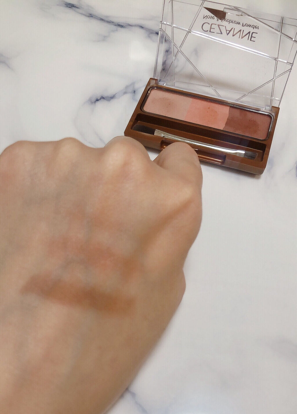 ノーズ＆アイブロウパウダー/CEZANNE/パウダーアイブロウを使ったクチコミ（3枚目）