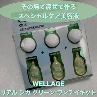 Wellage リアルシカグリーンワンデイキットのクチコミ「＼使う時に作る！集中スキンケア／
【WELLAGE リアル シカ グリーン ワンデイキット】
.....」（1枚目）