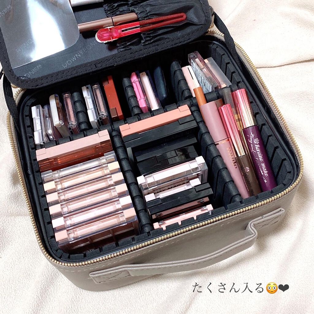 みんく on LIPS 「見た目も可愛いメイクボックスのご紹介🙌中の仕切りは取り外しでき..」(4枚目)
