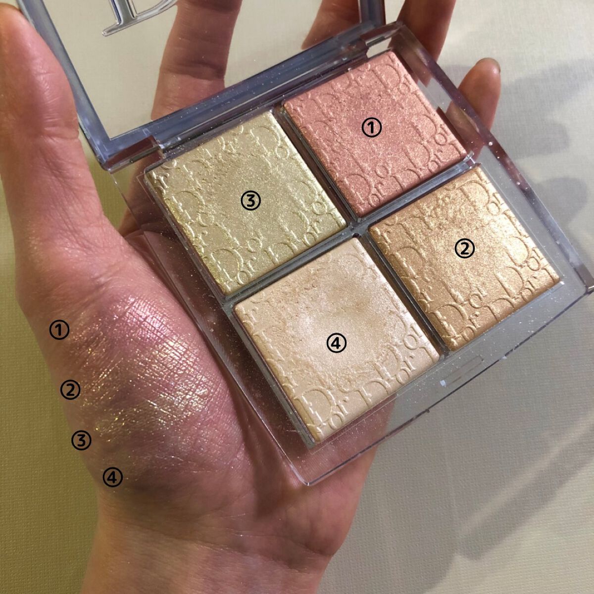 ディオール バックステージ フェイス グロウ パレット/Dior/ハイライトを使ったクチコミ(3枚目)