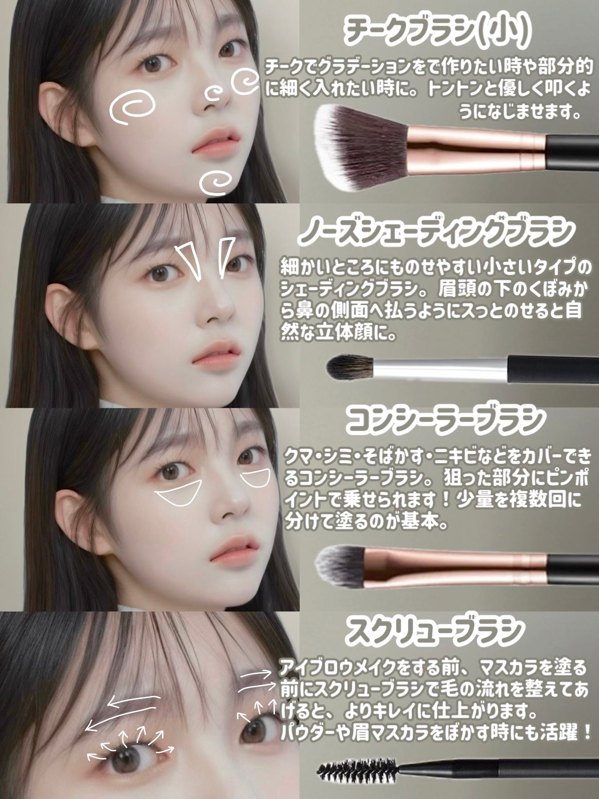 アイシャドウブラシセット/ロージーローザ/メイクブラシを使ったクチコミ(4枚目)