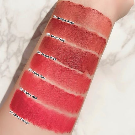 リップシルエットマットベルベットティント 10 チェリードレッサー/i’m meme/リップティントを使ったクチコミ(3枚目)