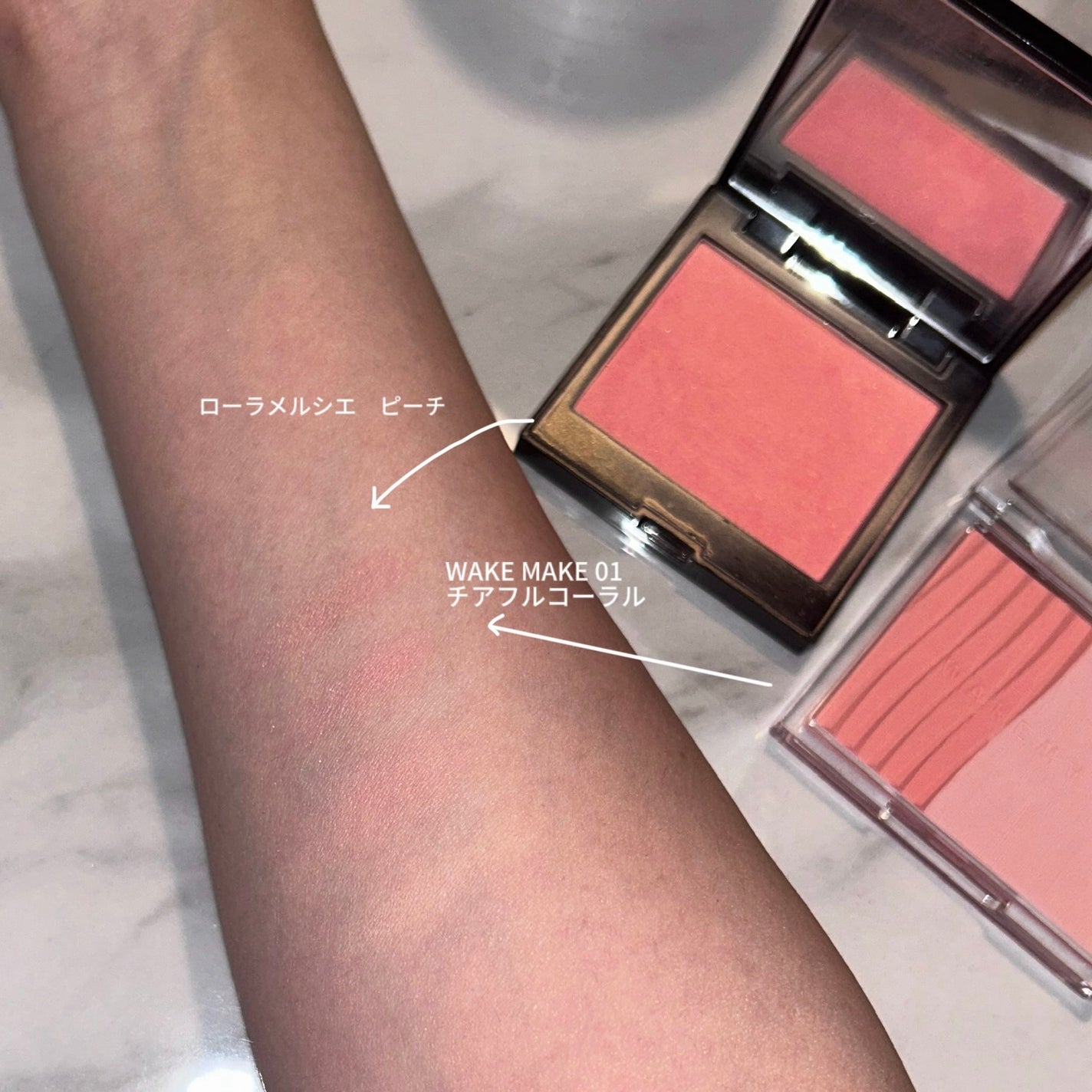 シアーレイヤリングデュアルブラッシャー/wakemake/パウダーチークを使ったクチコミ(1枚目)