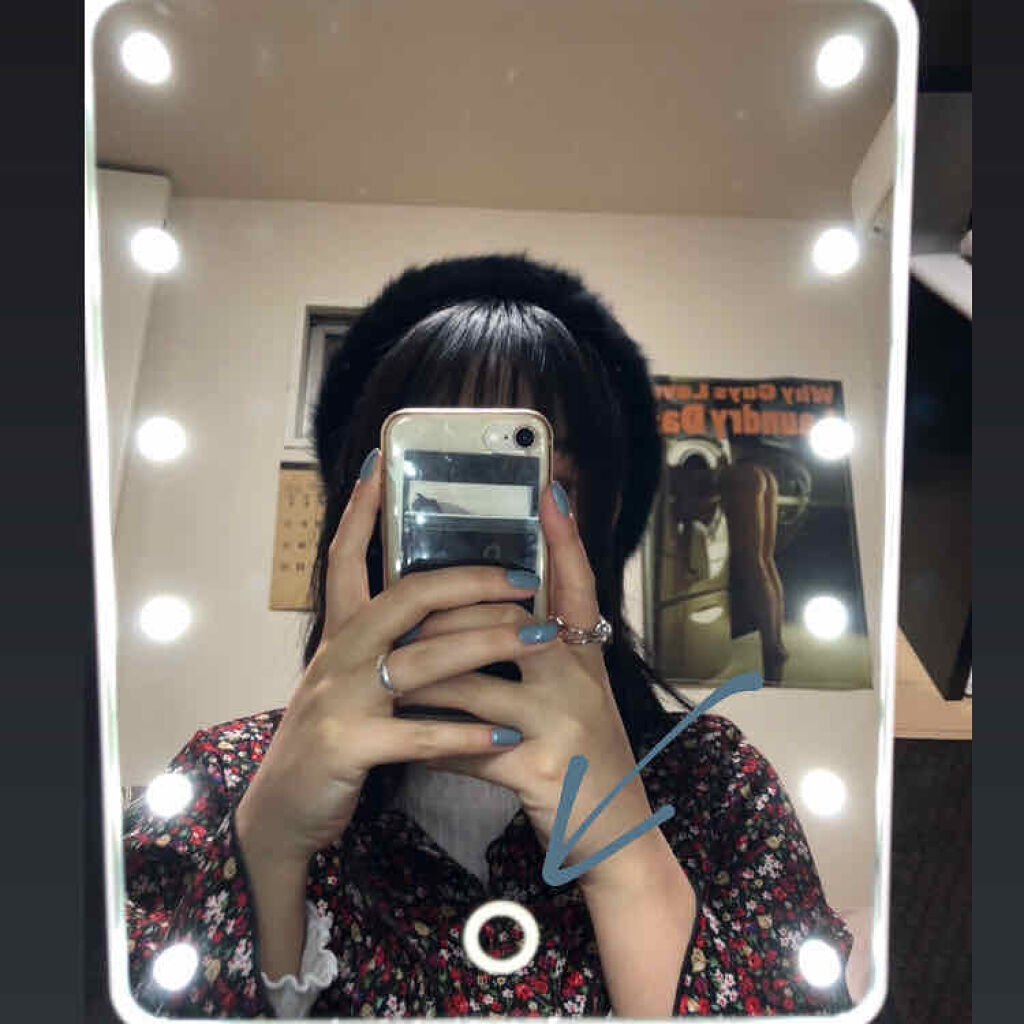 LED付ミラー(スタンドタイプ)/DAISO/その他化粧小物を使ったクチコミ（2枚目）