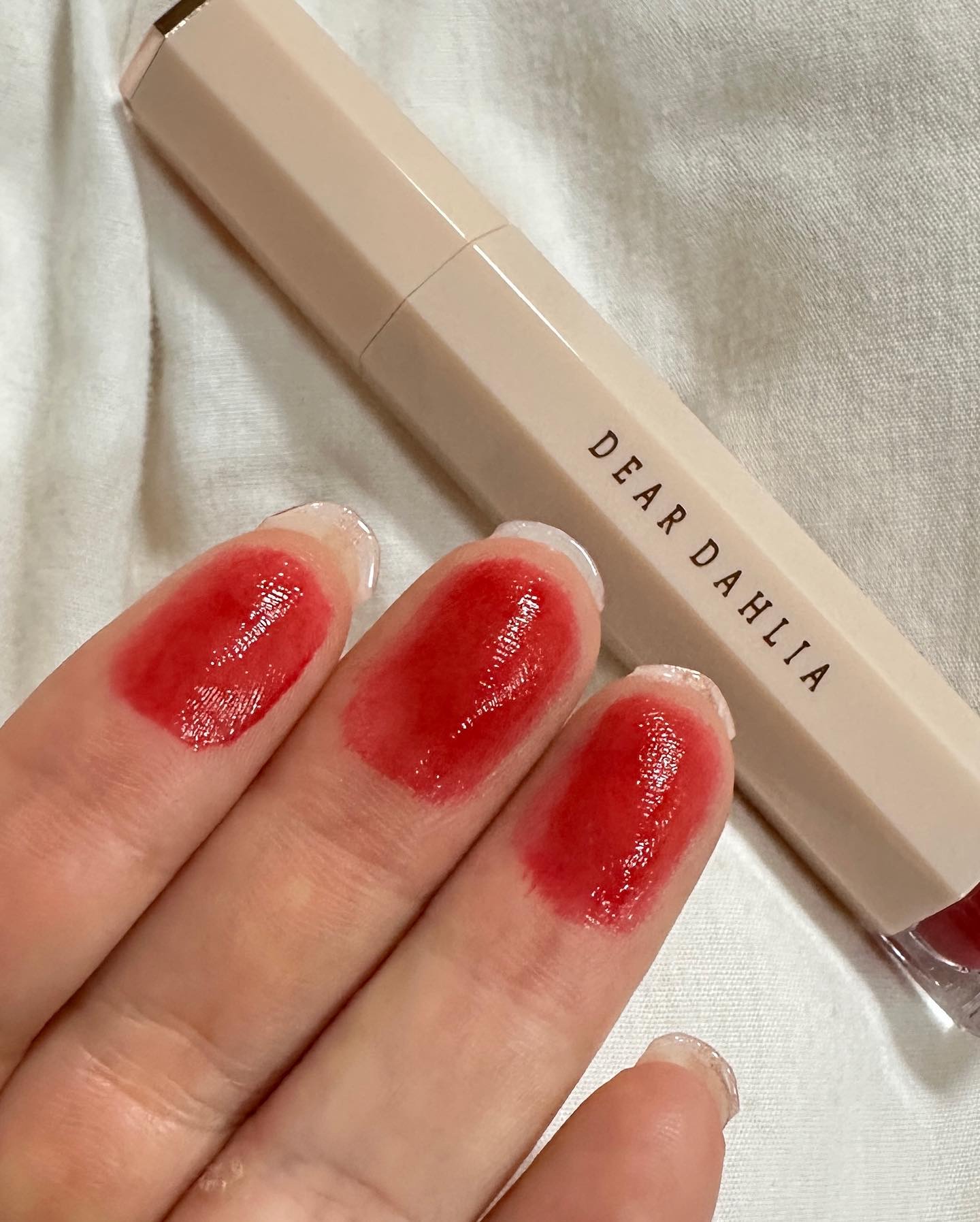 ブルーミングエディション サテングローリップ ステイン/DEAR DAHLIA/口紅を使ったクチコミ（3枚目）