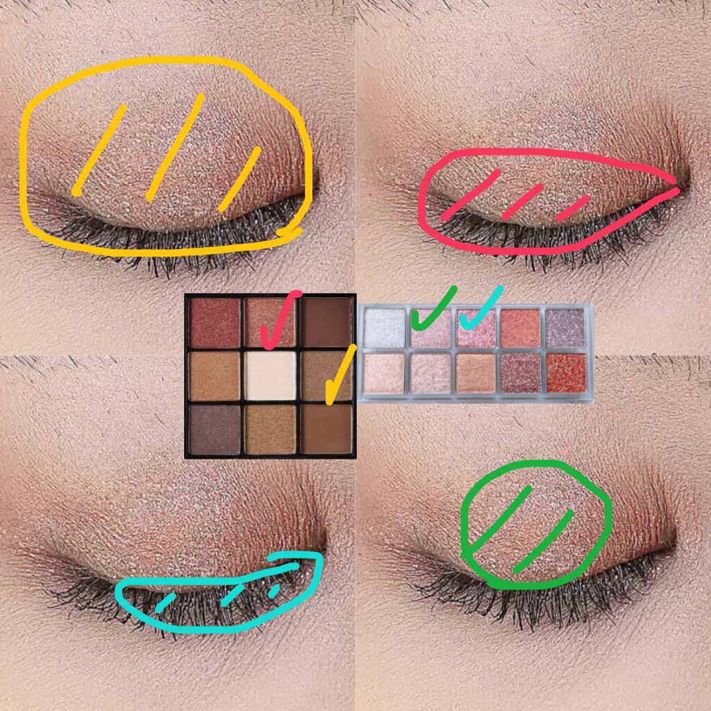 UR GLAM　BLOOMING EYE COLOR PALETTE/U R GLAM/アイシャドウパレットを使ったクチコミ（2枚目）