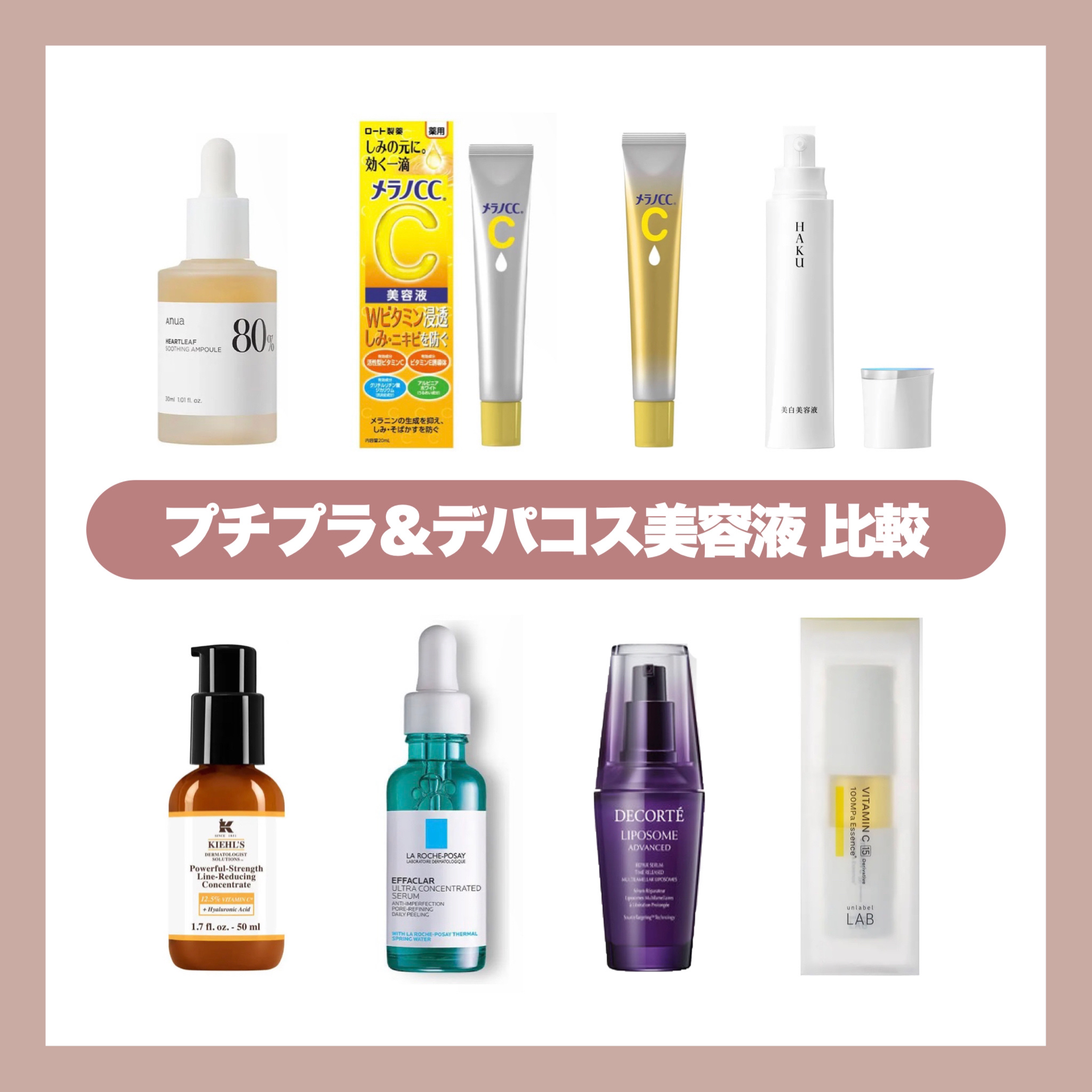 あなたはどっち派？メラノCC・Kiehl's・Anua・HAKU・unlabel・DECORTÉ